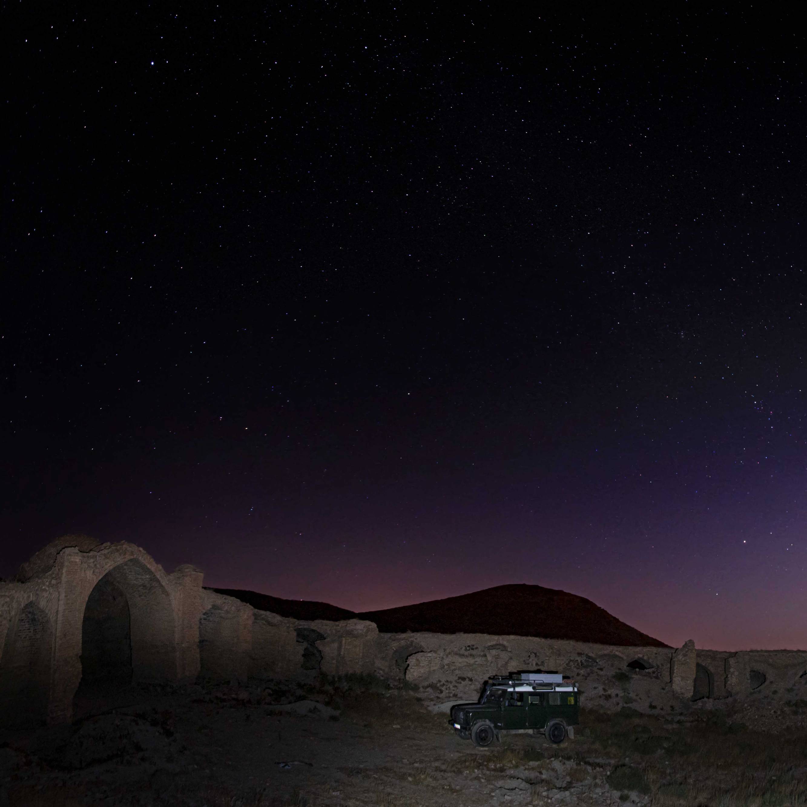 Camp spot in an old caravanserai