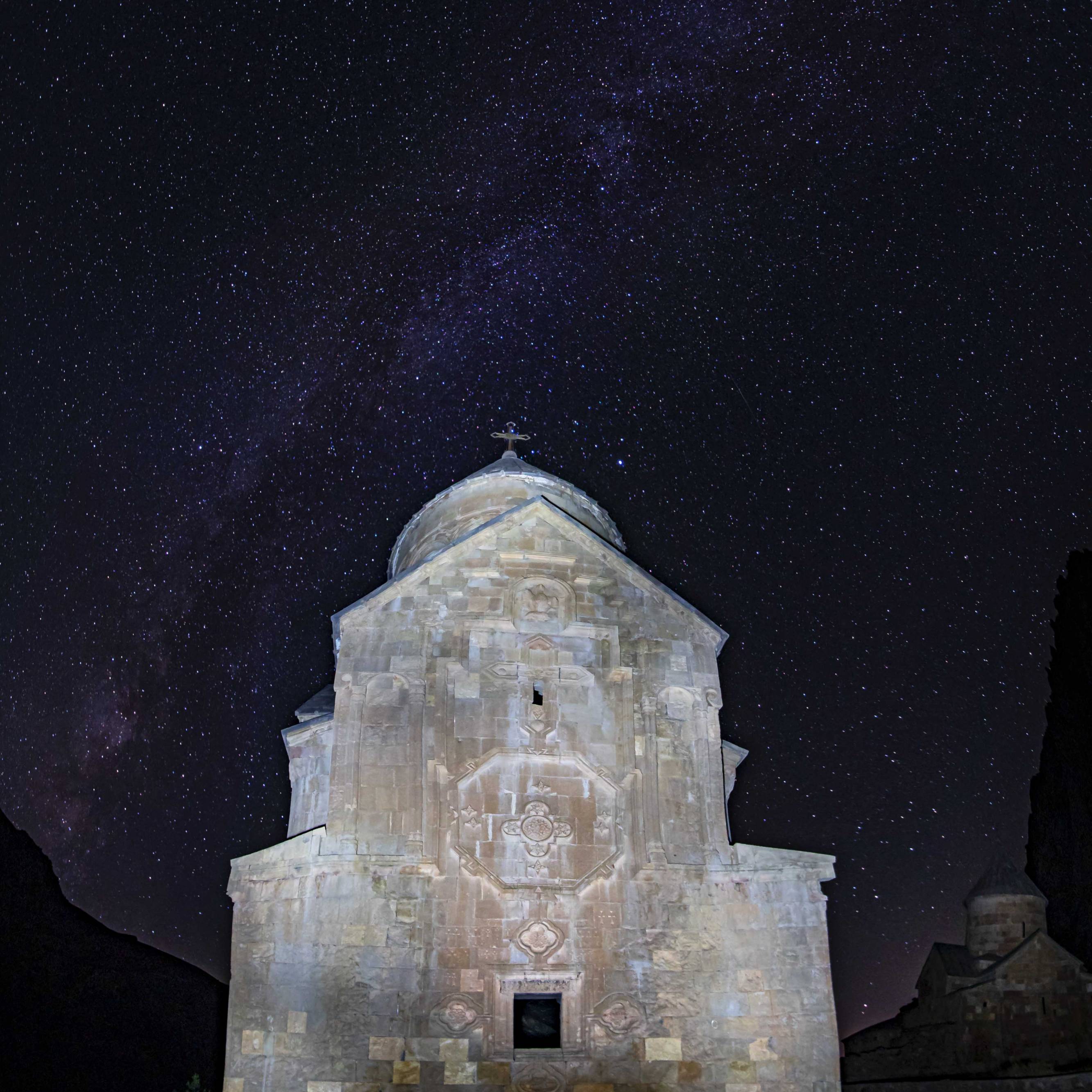 Nightsky over Surb Astvatsatsin and Surb Karapet Church