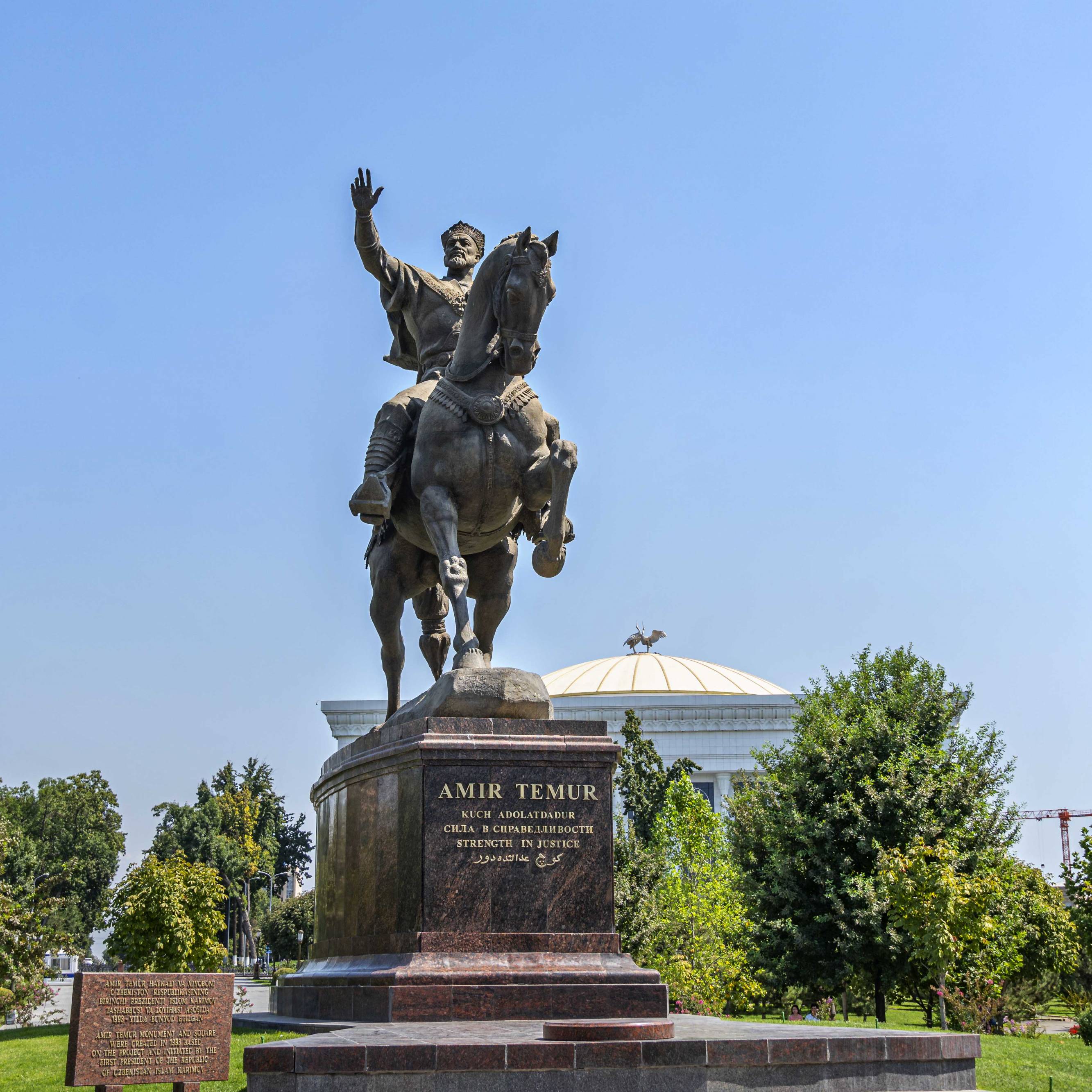 Amir Timur Statue at the central square in Taschkent