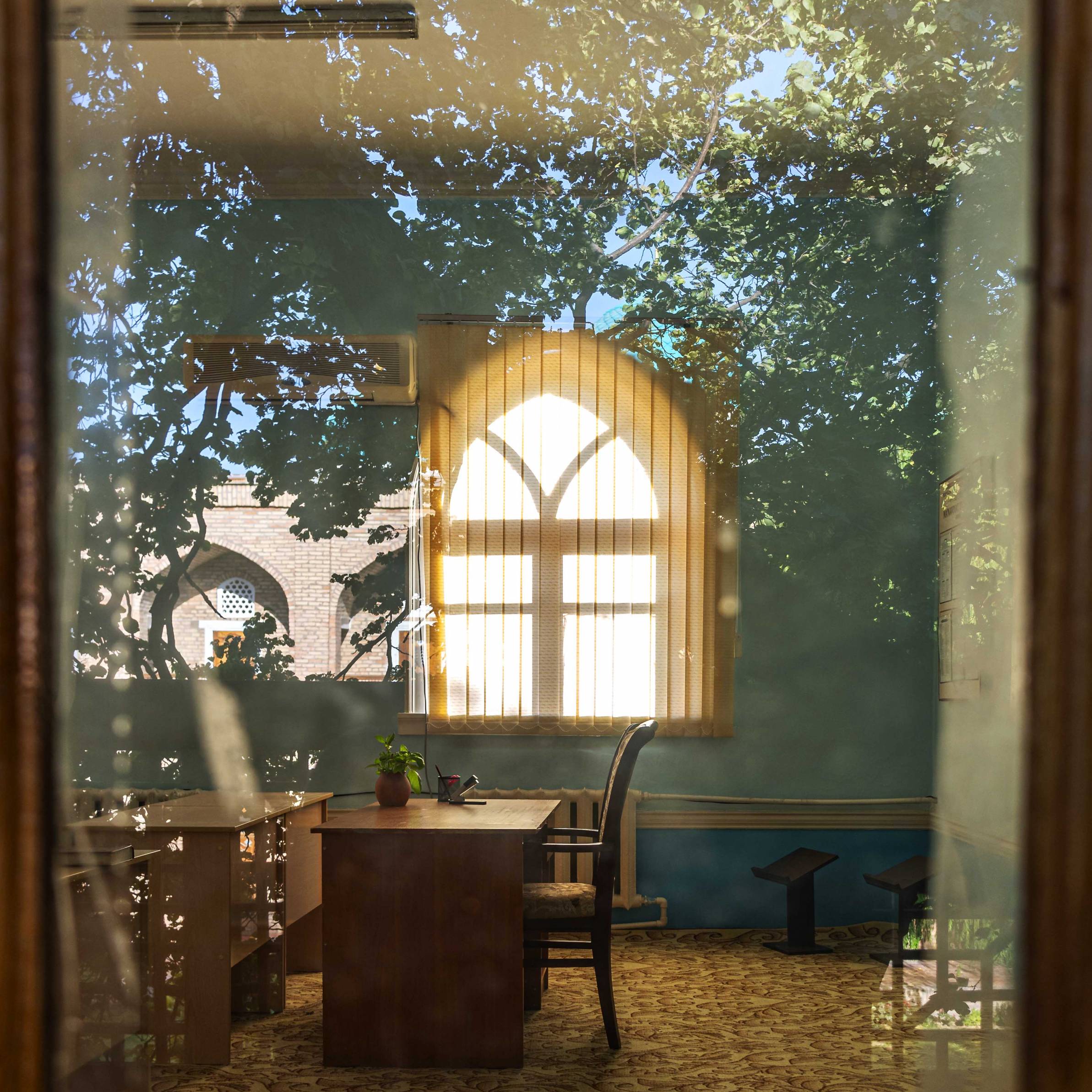 A classroom at Koʻkaldosh Madrasa in Taschkent