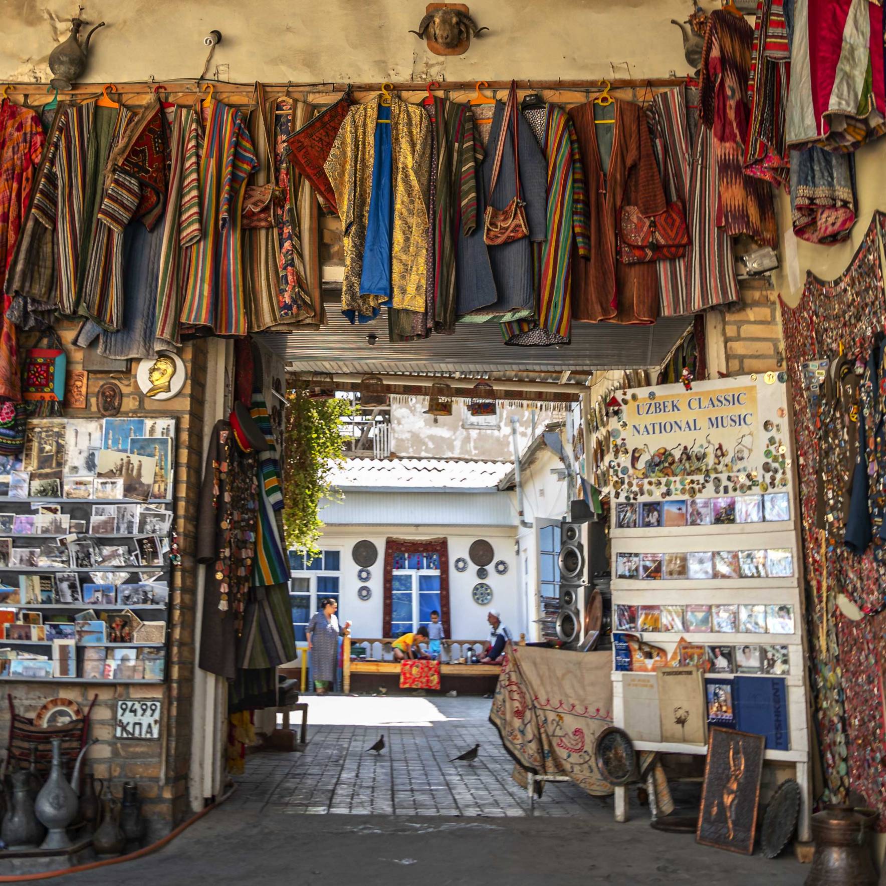 A fleamarket like souvenir shop in Buchara 
